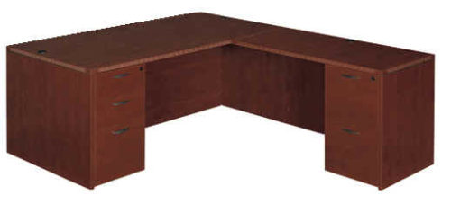 Executive L-desk mahogany laminate