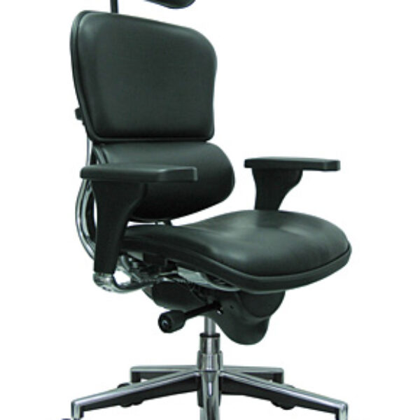 ME9 Ergonomic multi-function high back leather chair w/ head rest 