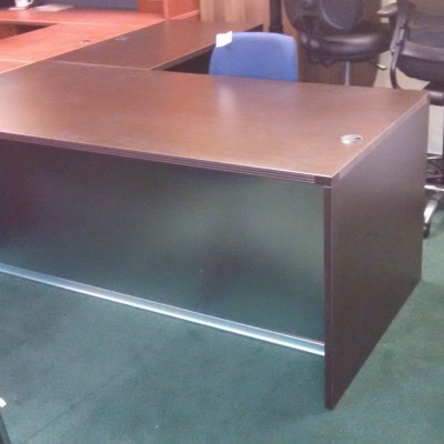 Acrylic front L-shape desk