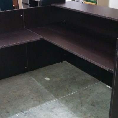 Reception L-desk mahogany