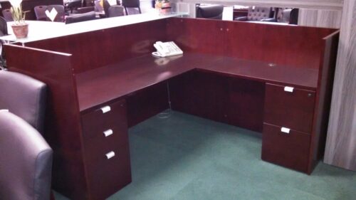 Reception desk wood & glass