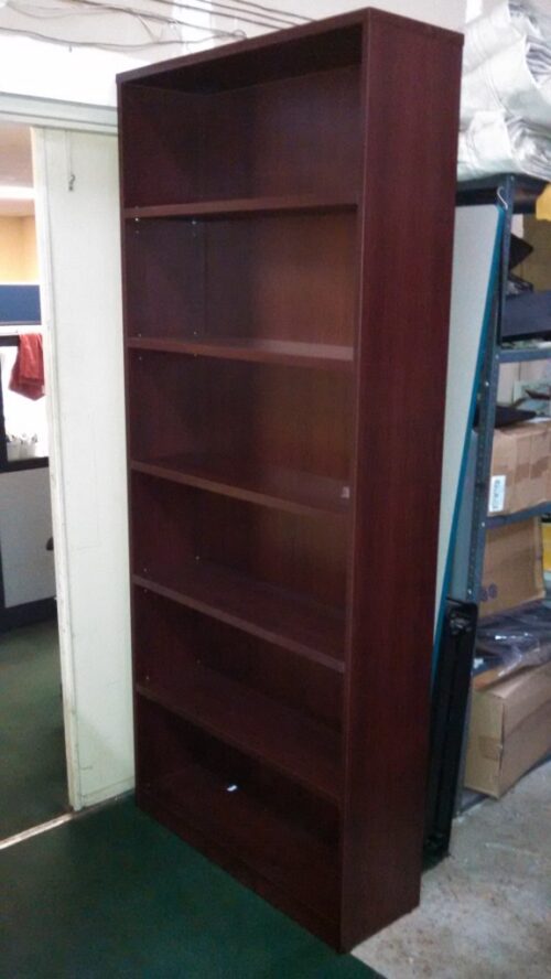 7' laminate bookcase special mahogany