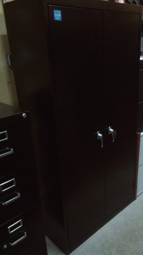 72" black metal storage cabinet