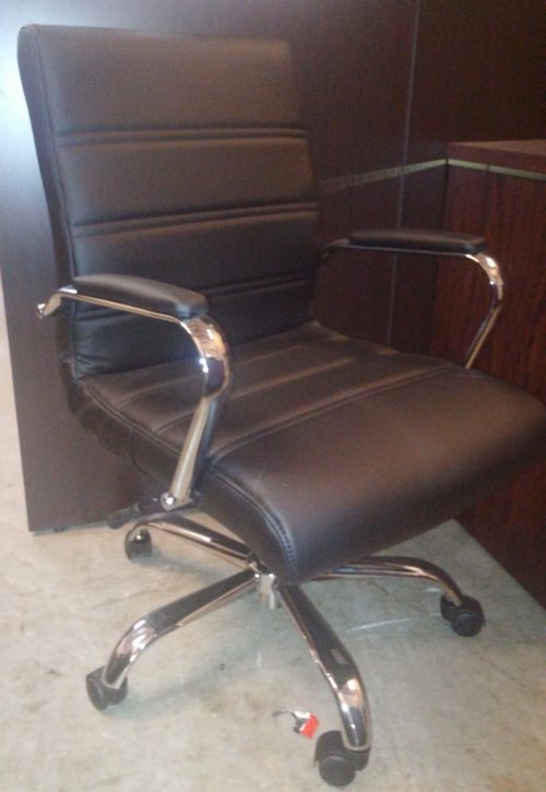 Contemporary Mid-Back Office Chair Built-In Lumbar Support