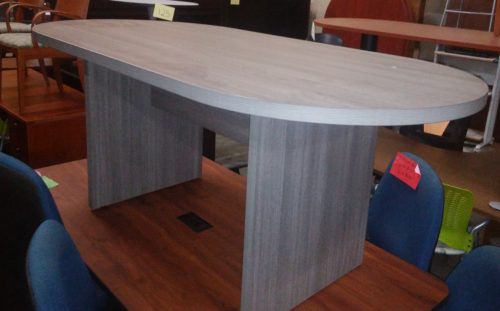 6' gray laminate oval conference table