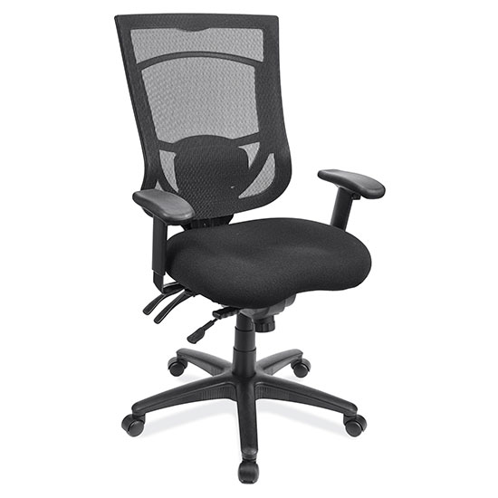Multi-Function, High Back Chair with Black Base and Adjustable Arms