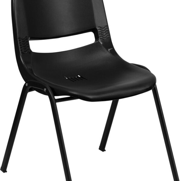Black plastic shell chair