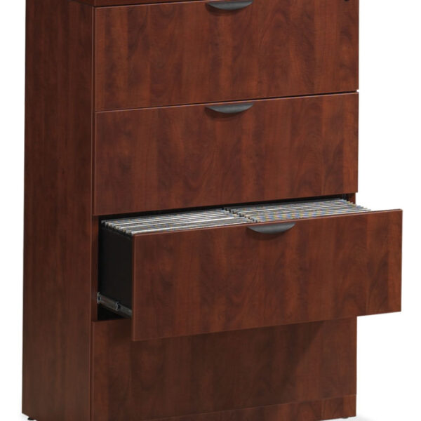 NPL 4-drawer laminate lateral file cherry