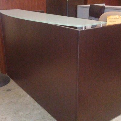 6' Reception desk with glass transaction counter