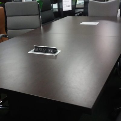 4' x 8' Rectangular conference table with powered grommets espresso
