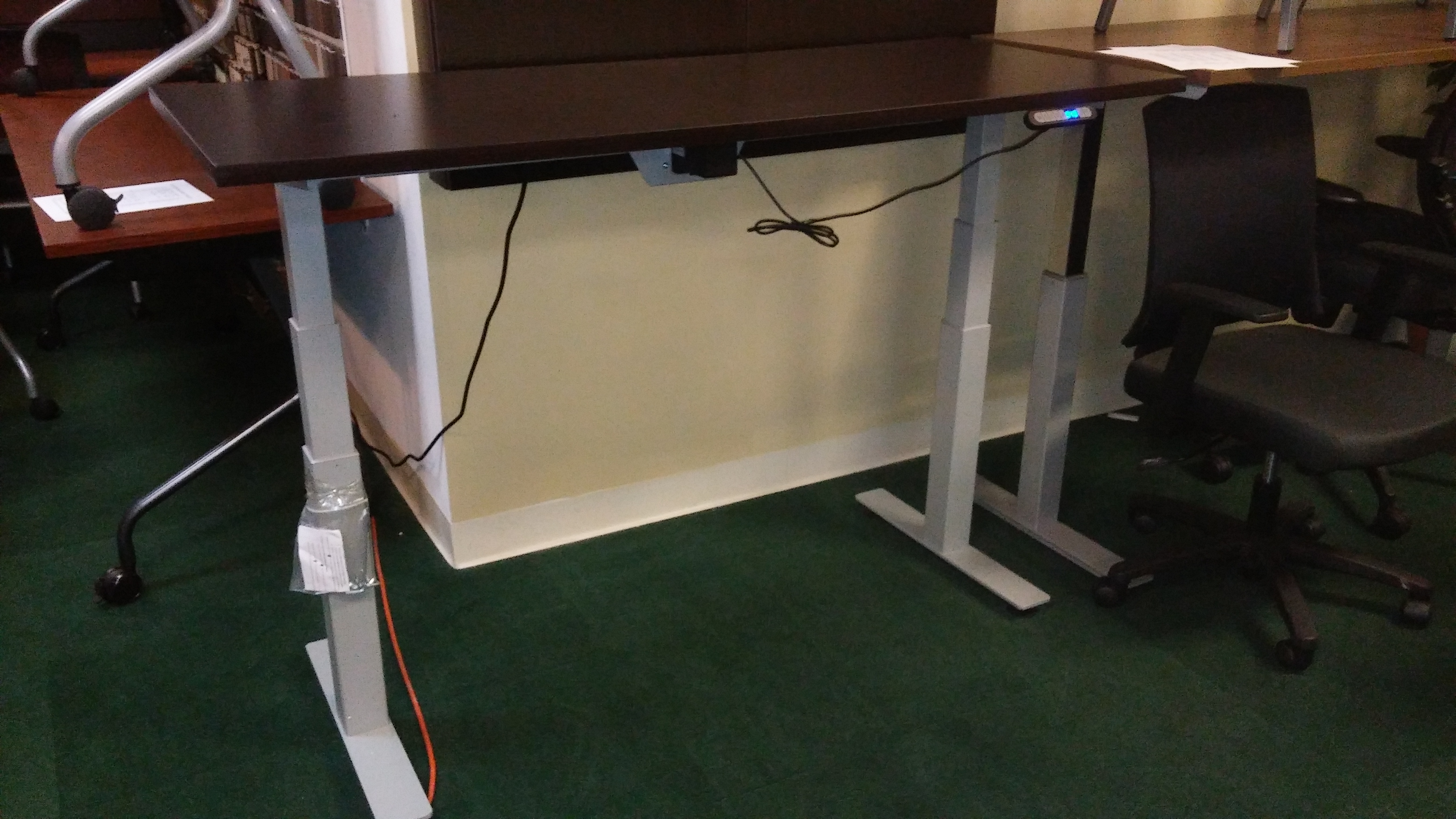 30" x 66" adjustable height table-desk espresso