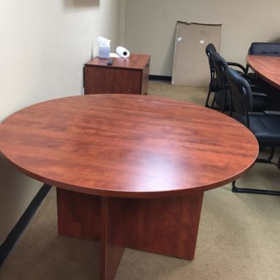 48" Round table w/ X-base Cherry laminate