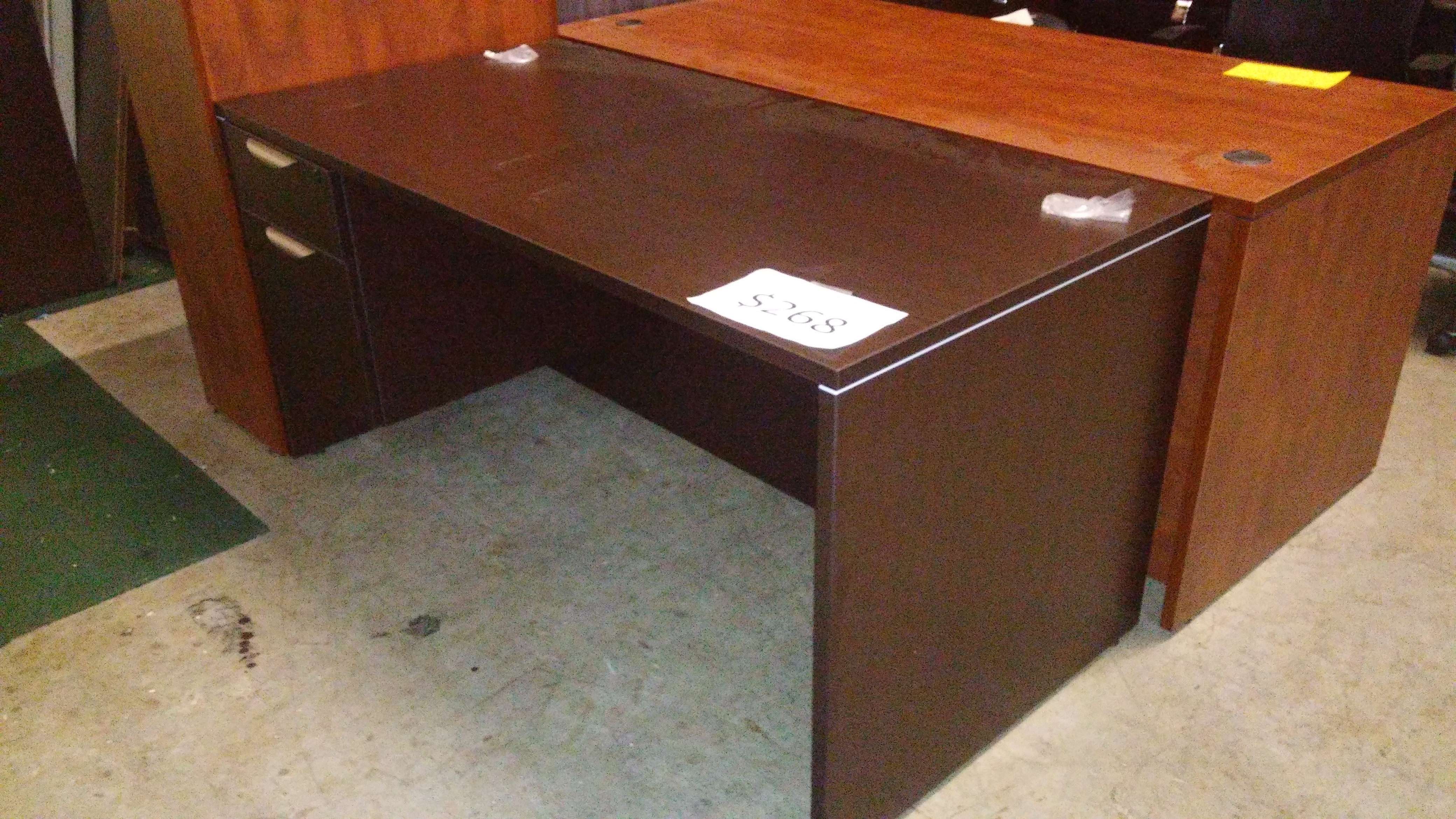 5' Desk w/ box/file pedestals Espresso laminate
