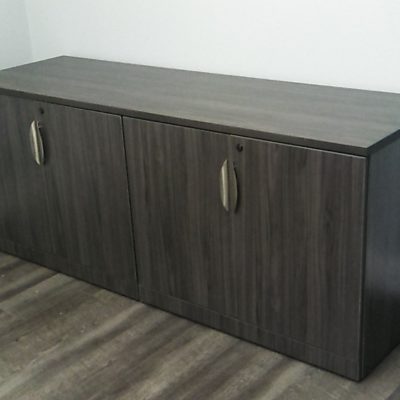 locking 4-door storage credenza gray