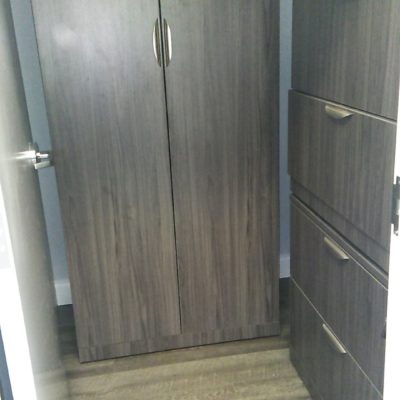 Locking 2-door storage cabinet-mahogany