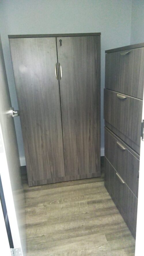 Locking 2-door storage cabinet-gray