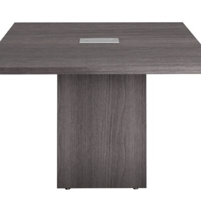 4' conference table with cube base gray laminate