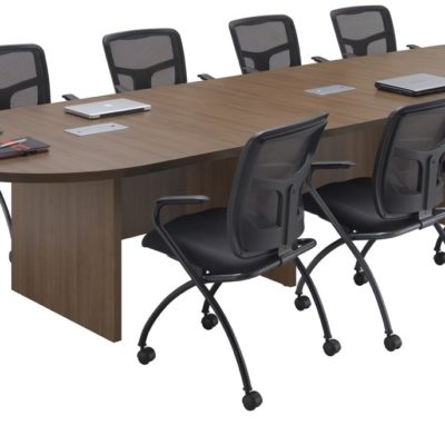 14' oval conference table walnut laminate