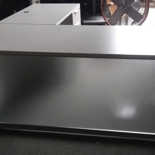 NPL acrylic front L-shape desk white