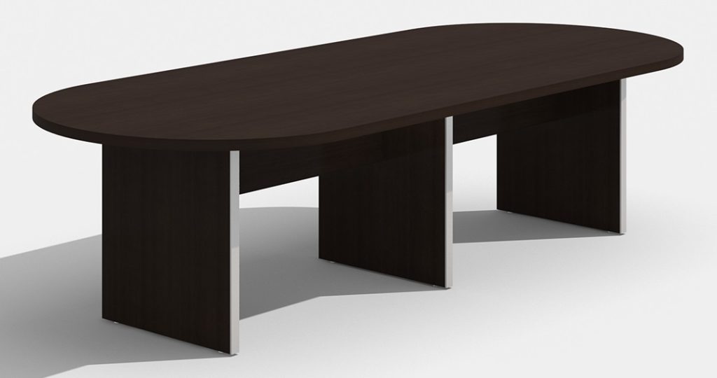 10' Oval conference table espresso laminate Mad Man Mund