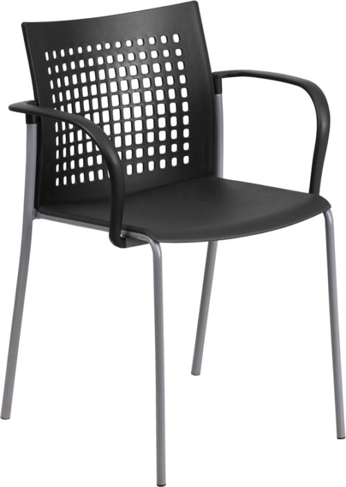 Black Stack Chair with Air-Vent Back and Arms