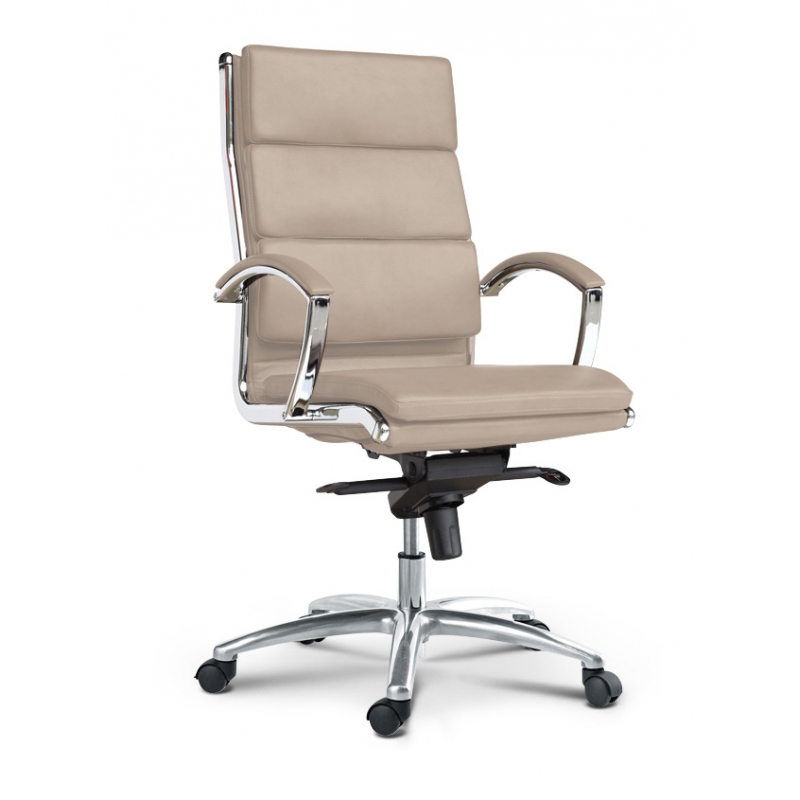 High back executive chair sand leather