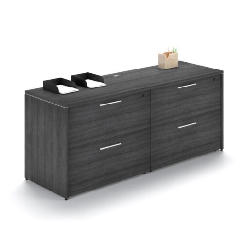 4 drawer lateral file credenza gray