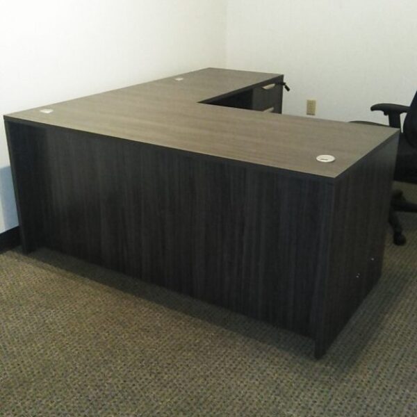 NPL L-shape desk 5.5'x6' gray laminate