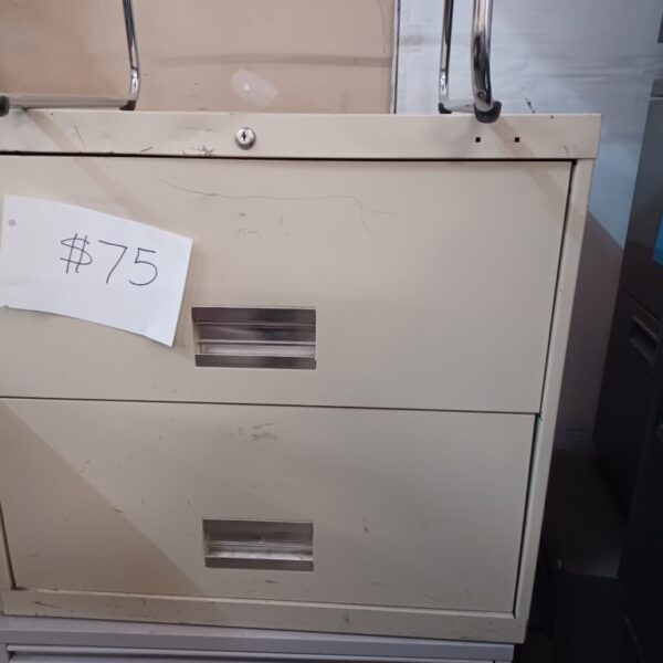 2-drawer lateral file used putty 