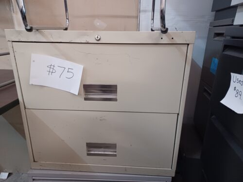 2-drawer lateral file used putty