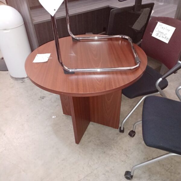 Used 36" round conference table mahogany 