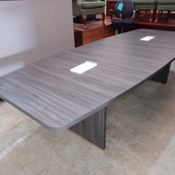 10' Boat shape conference table gray