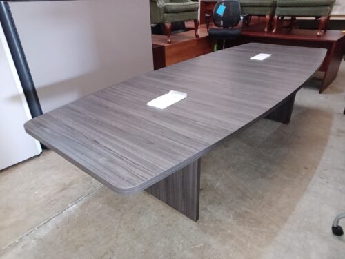 10' Boat shape conference table gray