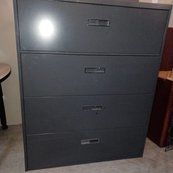 Used 42" wide 4 drawer lateral file charcoal