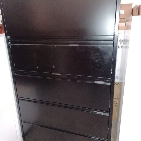 Used 42"w 5 drawer lateral file black