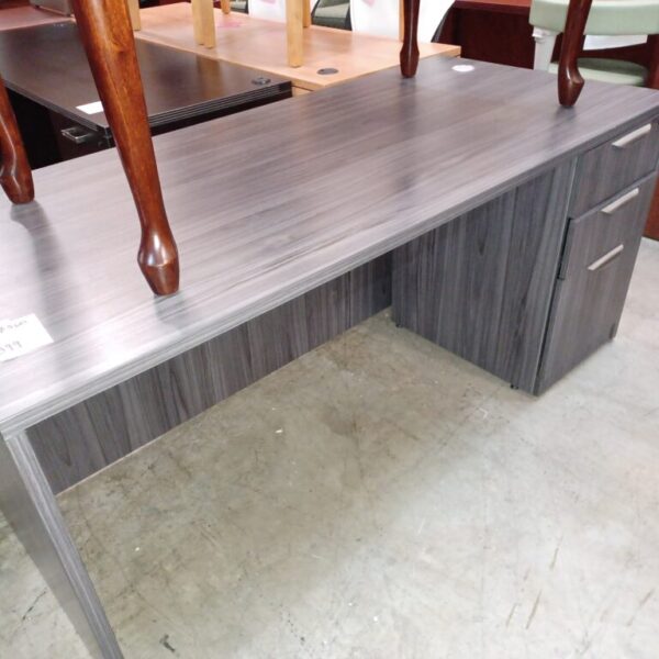 Used single pedestal desk gray 