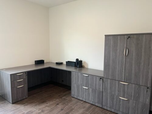 6 X 6 L desk & cabinets gray