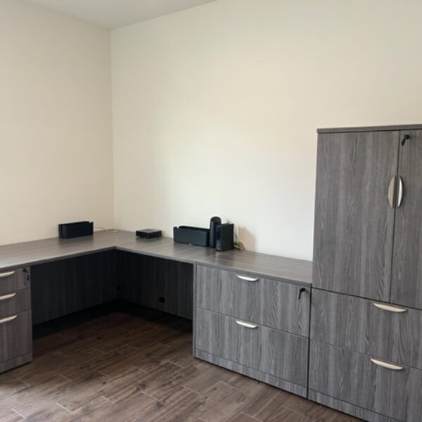 NPL 6 X 6 L desk & cabinets gray