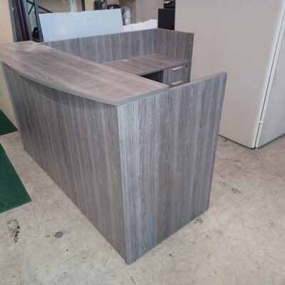 6' Reception desk with right return gray