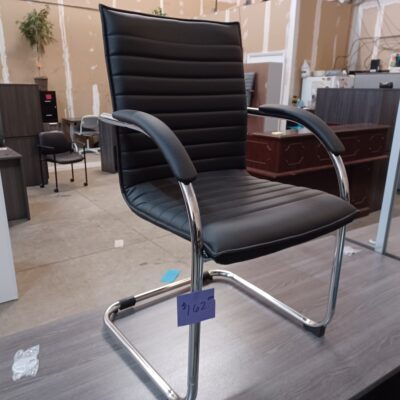 Chrome frame guest chair black