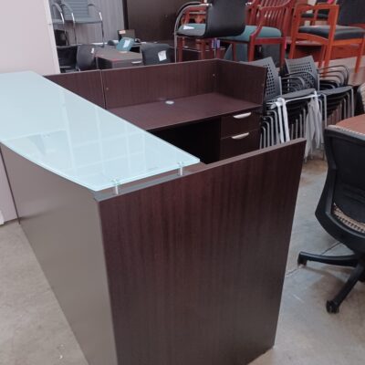 Used Bow Front Glass Reception L Espresso