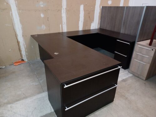 Used executive small U 66" X 96" & lateral file espresso