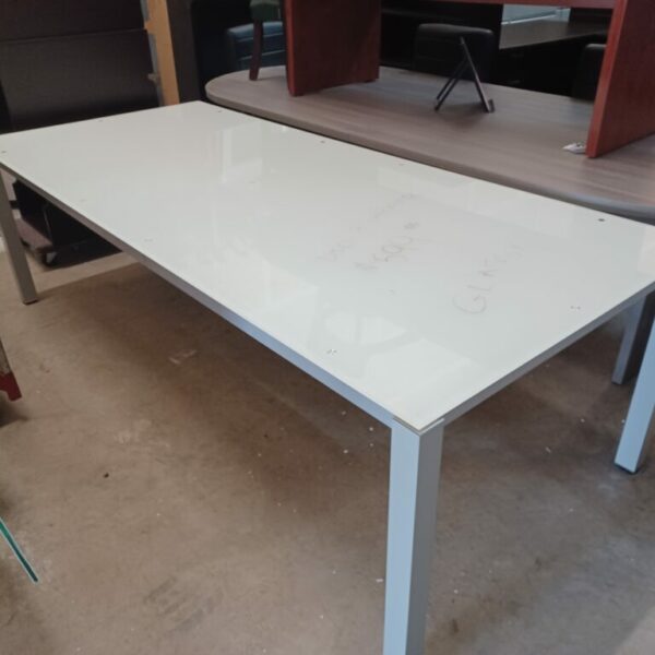 Used 8' glass top conference table