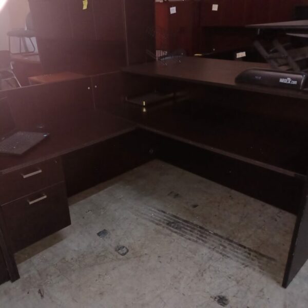 Used reception L-desk espresso