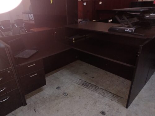 Used reception L-desk espresso