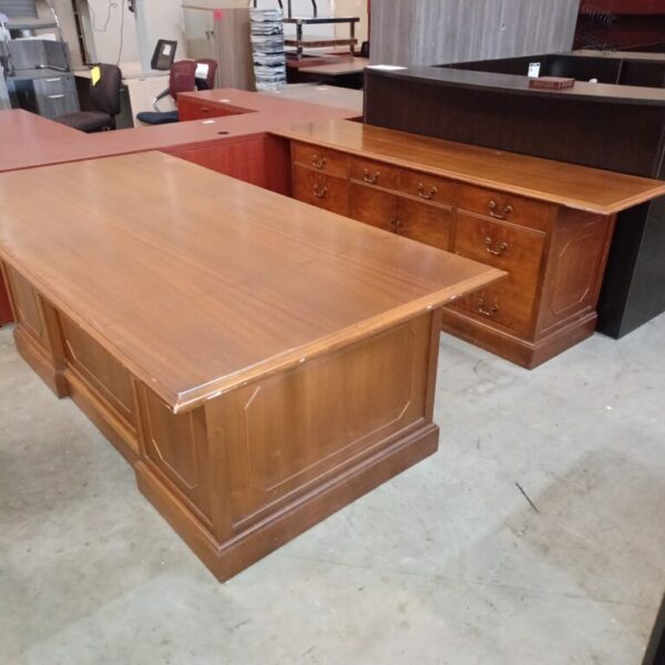 Used traditional desk & credenza walnut