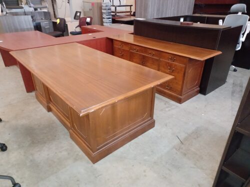 Used traditional desk & credenza walnut