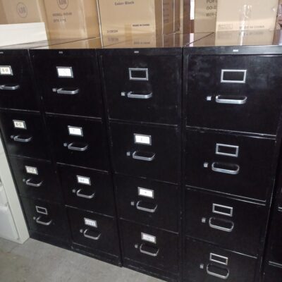 Used HON 4 drawer letter file black