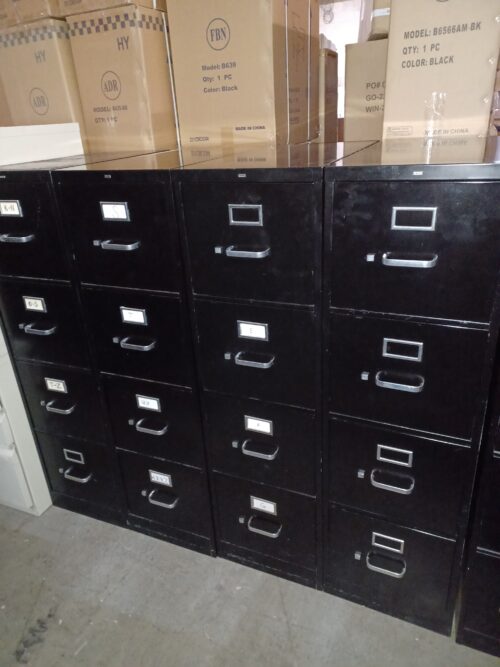 Used HON 4 drawer letter file black