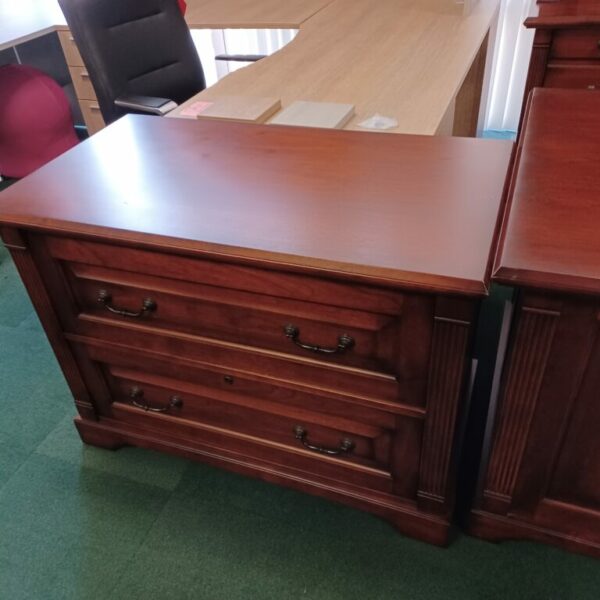 Used traditional 2 drawer lateral file mahogany wood veneer